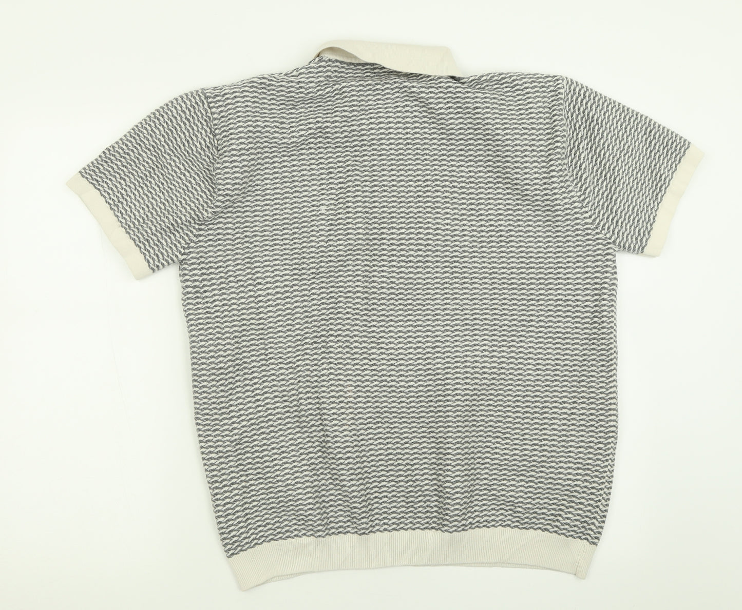 NEXT Mens Grey  Cotton  Polo Size XL Collared Button