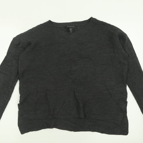 Tahari Womens Grey Crew Neck  Acrylic Pullover Jumper Size XL