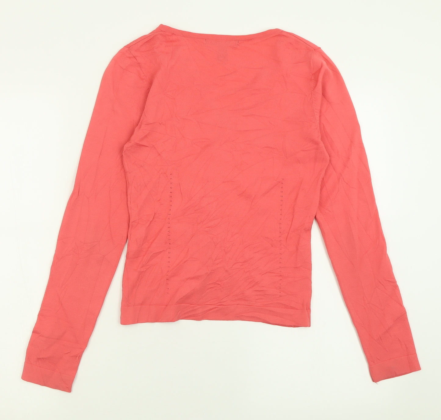 H&M Womens Pink V-Neck  Viscose Cardigan Jumper Size S