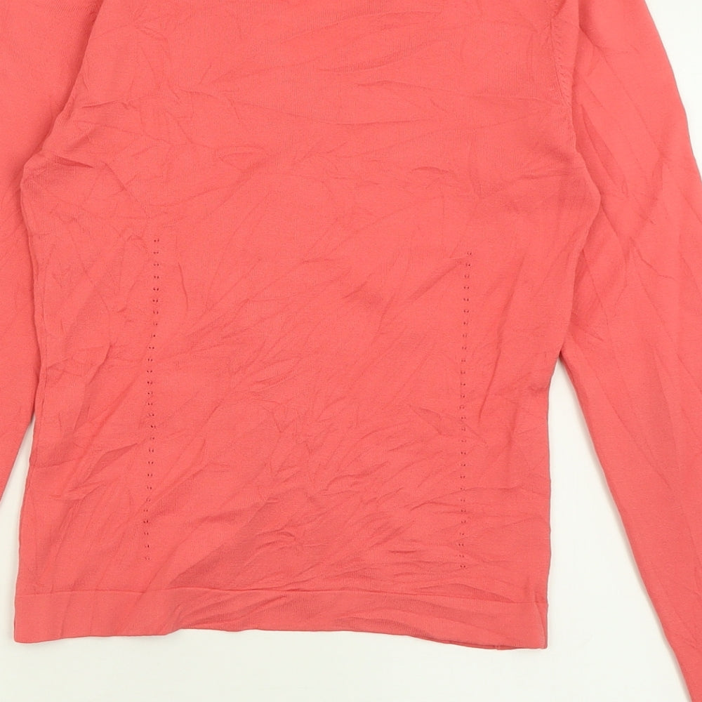 H&M Womens Pink V-Neck  Viscose Cardigan Jumper Size S