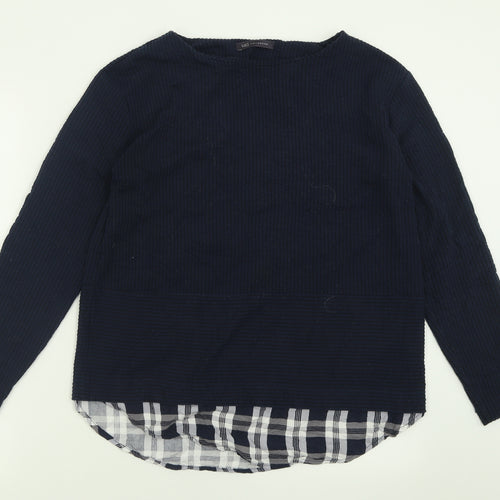 Marks and Spencer Womens Blue Crew Neck  Polyester Pullover Jumper Size 12