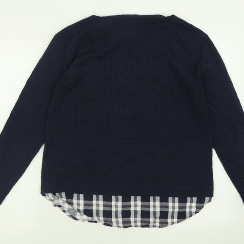 Marks and Spencer Womens Blue Crew Neck  Polyester Pullover Jumper Size 12