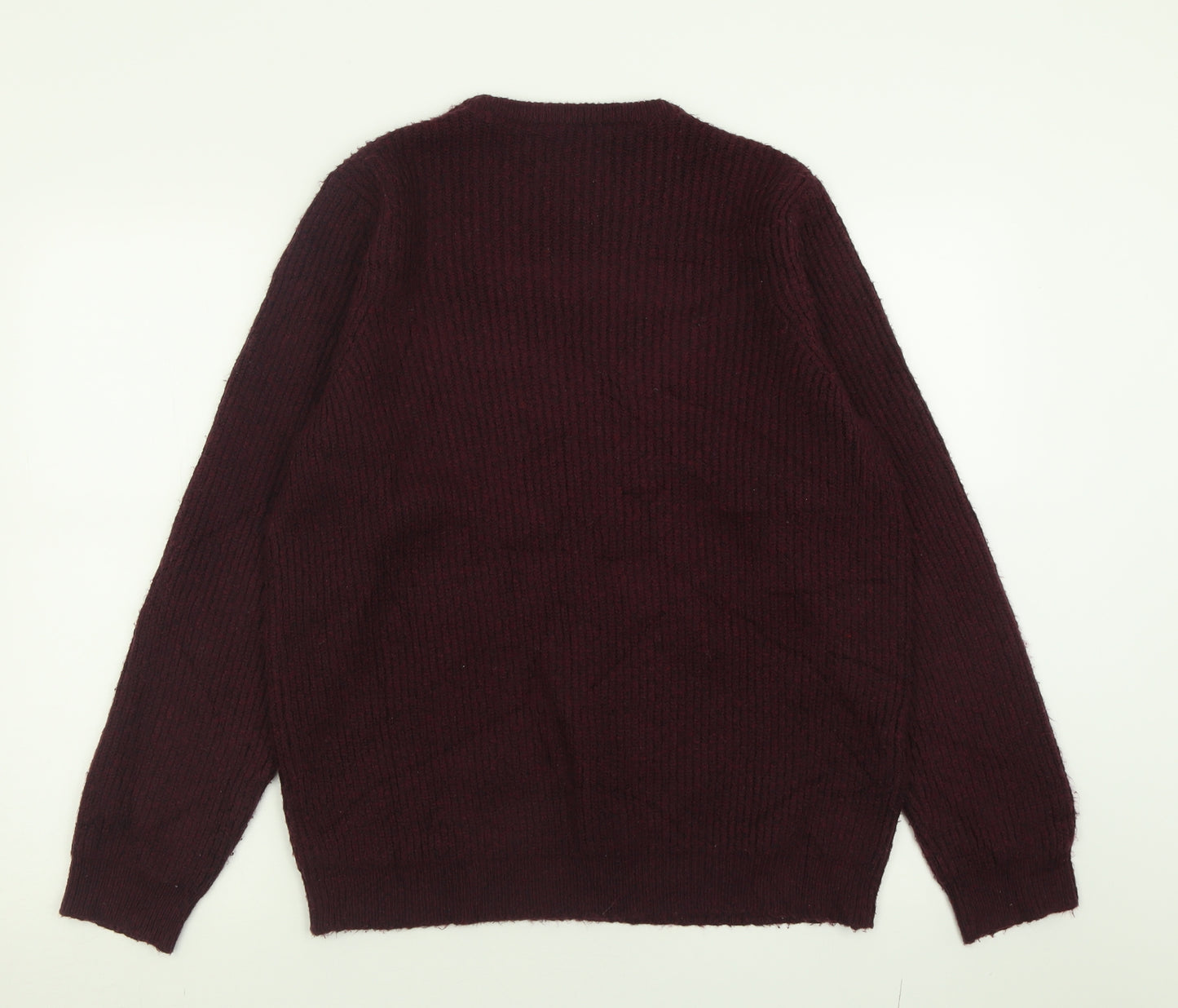 Marks and Spencer Mens Purple Crew Neck  Acrylic Pullover Jumper Size M