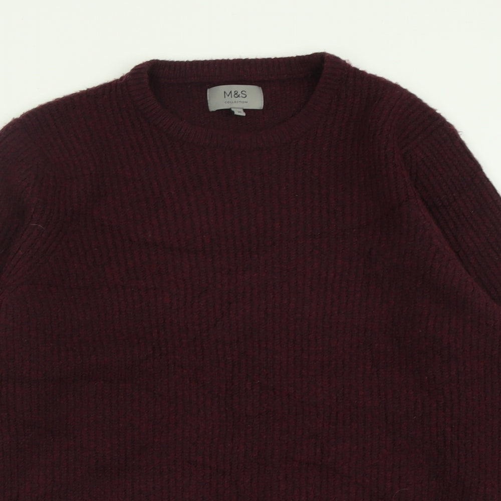 Marks and Spencer Mens Purple Crew Neck  Acrylic Pullover Jumper Size M