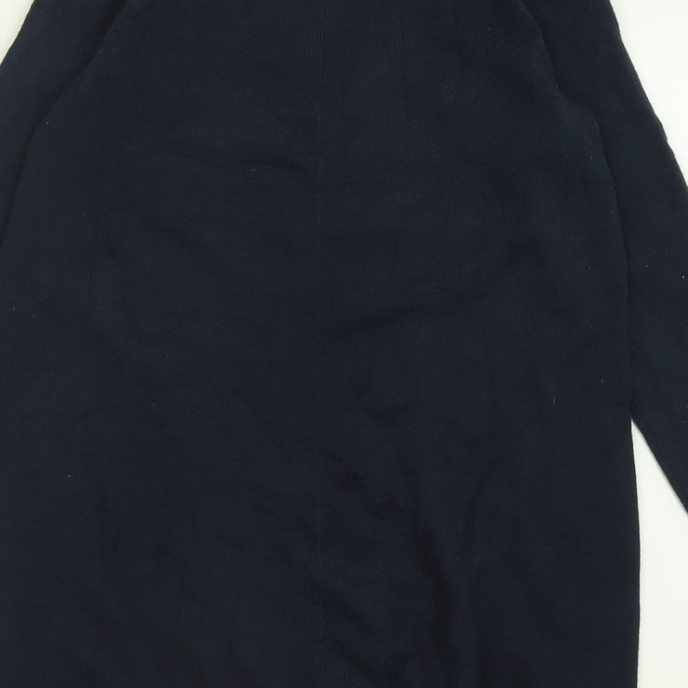 Marks and Spencer Womens Blue V-Neck  Acrylic Tunic Jumper Size 6