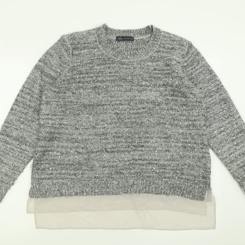 Marks and Spencer Womens Grey Crew Neck  Polyester Pullover Jumper Size 14