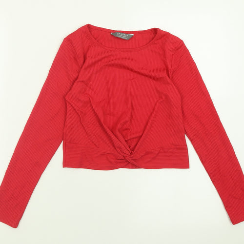 Primark Girls Pink  Polyester Cropped Casual Size 10-11 Years Crew Neck Pullover