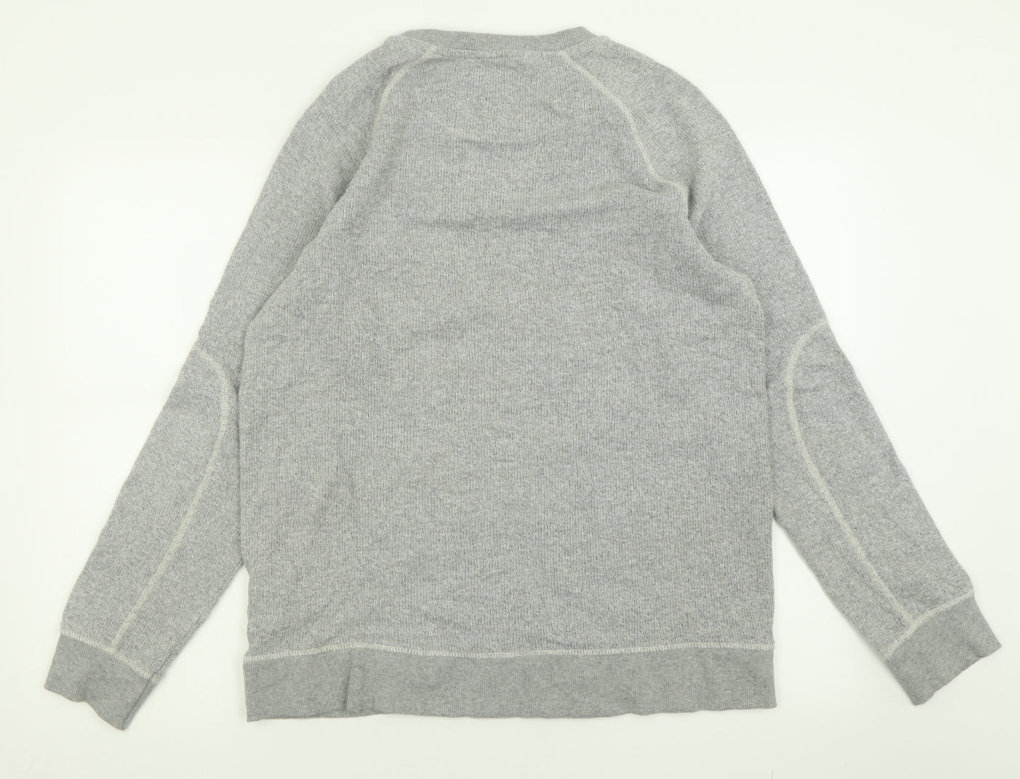 Selected Mens Grey Crew Neck  Cotton Pullover Jumper Size XL