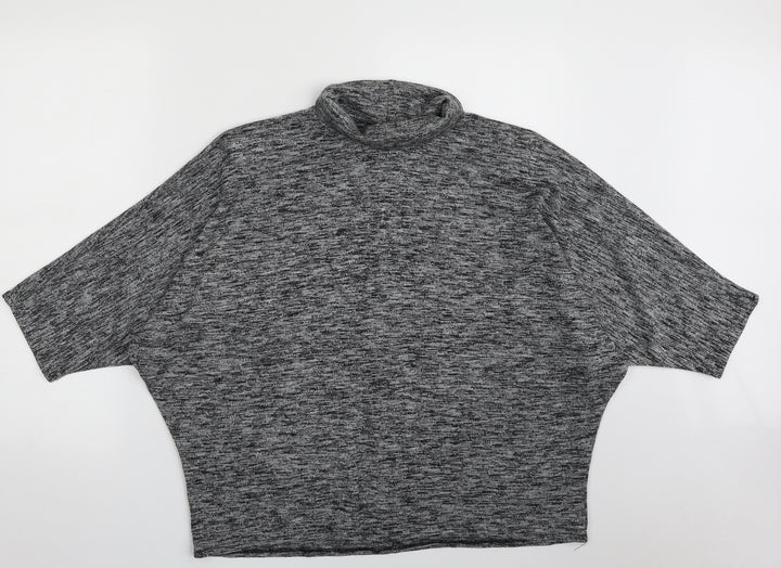 Etam Womens Grey Roll Neck Acrylic Pullover Jumper Size 14