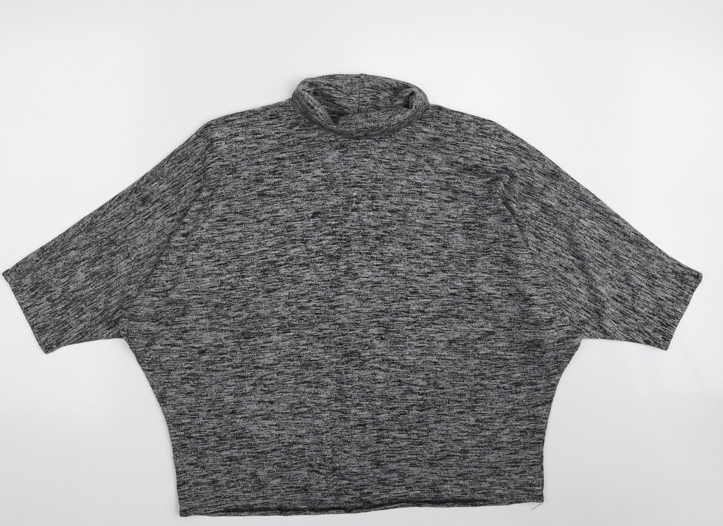 Etam Womens Grey Roll Neck  Acrylic Pullover Jumper Size 14