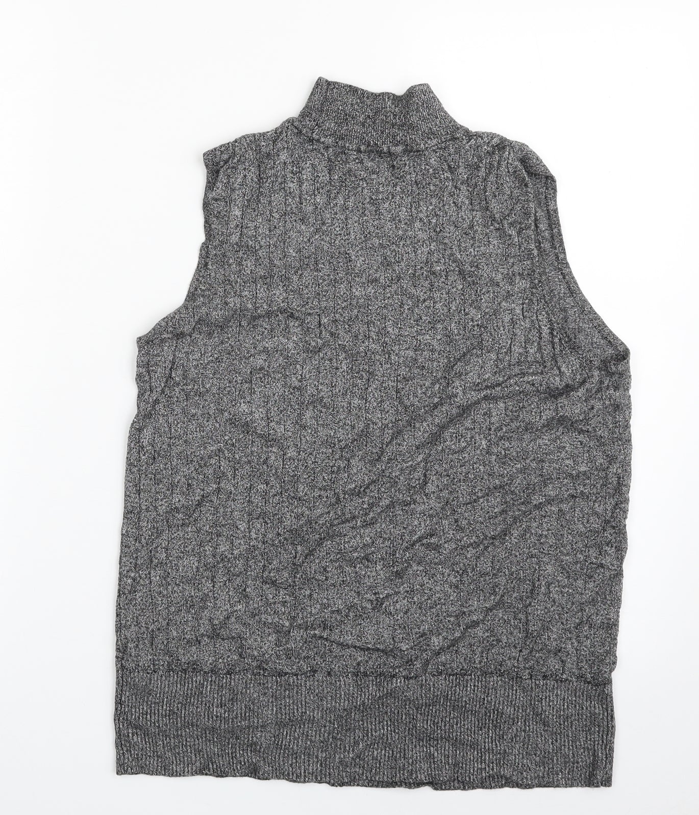F&F Womens Grey High Neck  Viscose Vest Jumper Size 16