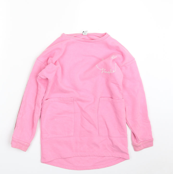 TU Girls Pink  Cotton Pullover Sweatshirt Size 9 Years  Pullover - Keep Life Simple