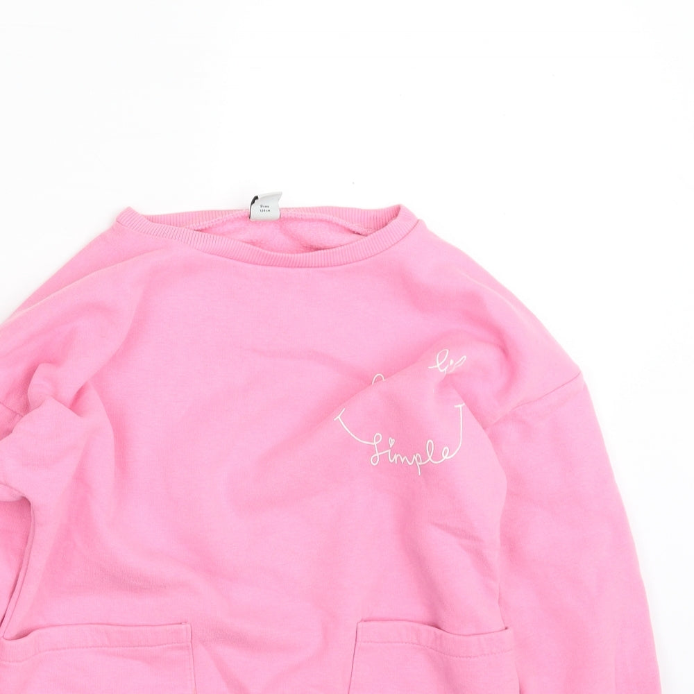 TU Girls Pink  Cotton Pullover Sweatshirt Size 9 Years  Pullover - Keep Life Simple