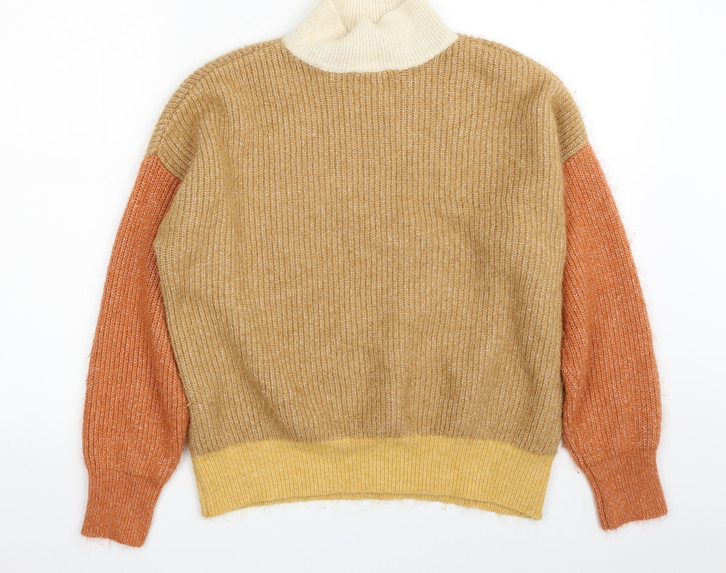 Primark Womens Multicoloured High Neck  Acrylic Pullover Jumper Size 14   - Size 14-16