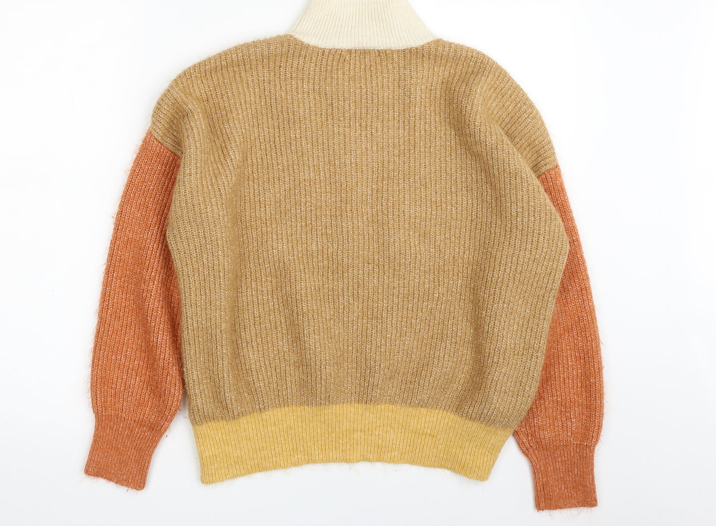 Primark Womens Multicoloured High Neck  Acrylic Pullover Jumper Size 14   - Size 14-16