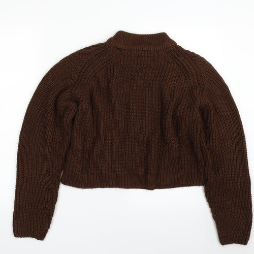 Primark Womens Brown Crew Neck  Acrylic Pullover Jumper Size 12   - Cropped
