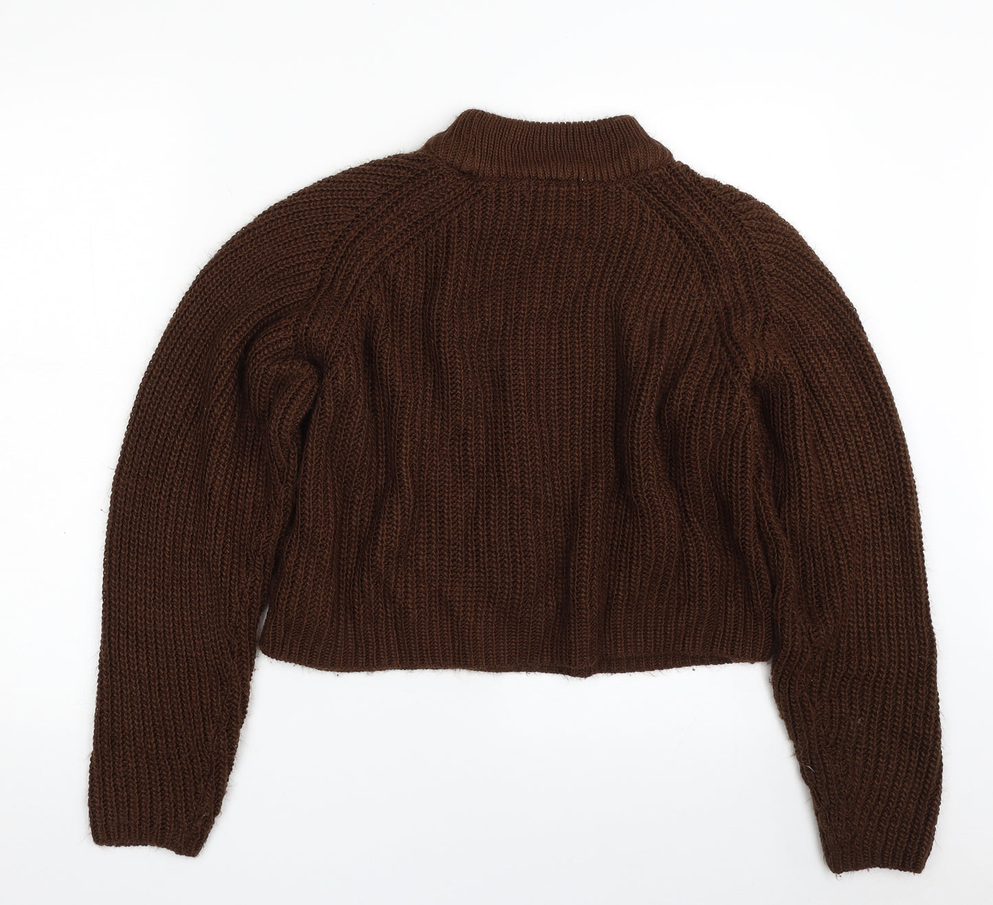Primark Womens Brown Crew Neck  Acrylic Pullover Jumper Size 12   - Cropped