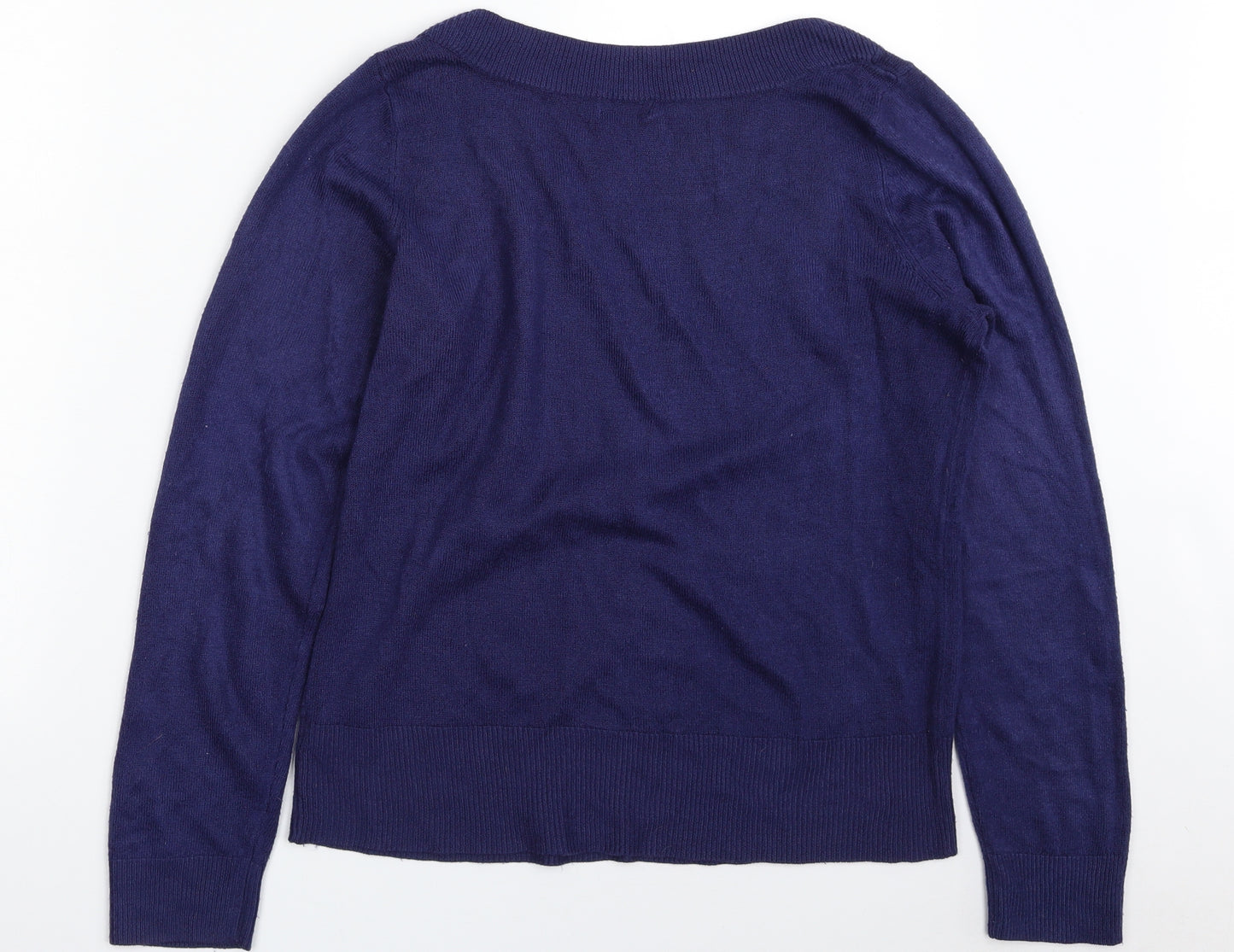 F&F Womens Blue Boat Neck  Acrylic Pullover Jumper Size 16