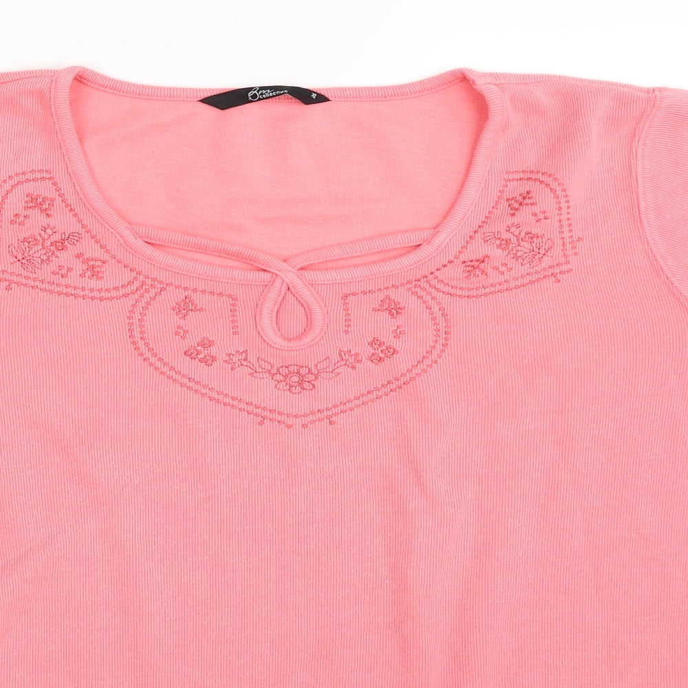 Bonmarché Womens Purple Floral Cotton Pullover Sweatshirt Size XL  Pullover