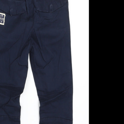NEXT Boys Blue  Cotton Cropped Trousers Size 3-4 Years  Regular Snap
