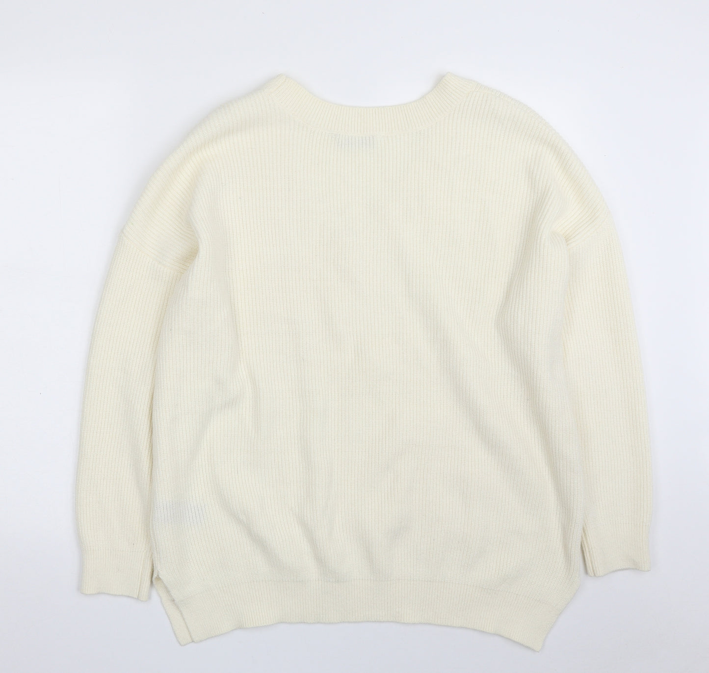 Very Womens Ivory V-Neck  Viscose Pullover Jumper Size 14