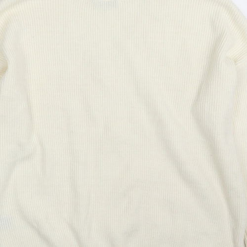 Very Womens Ivory V-Neck  Viscose Pullover Jumper Size 14