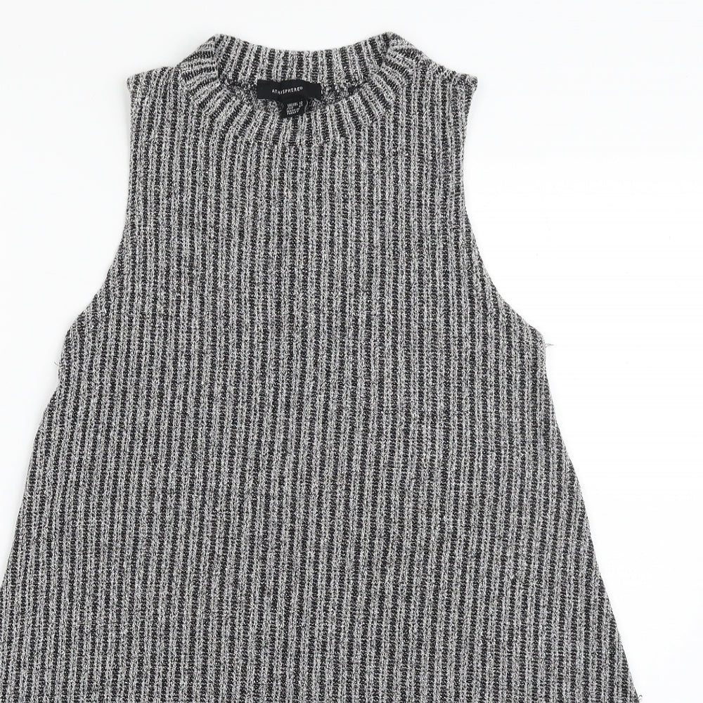 Atmosphere Womens Grey Crew Neck  Viscose Vest Jumper Size 12