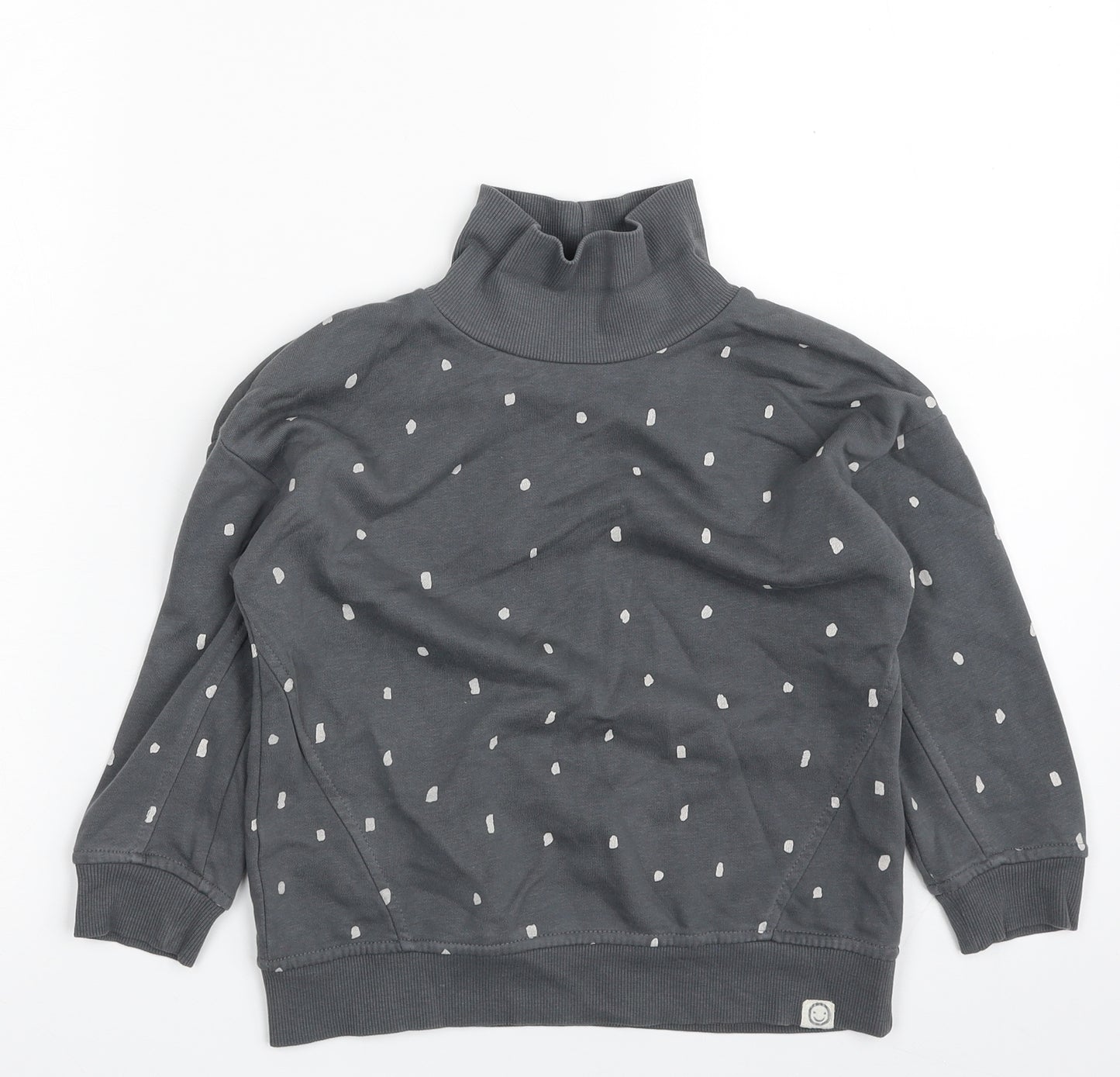 George Girls Grey Spotted Cotton Pullover Sweatshirt Size 4-5 Years  Pullover