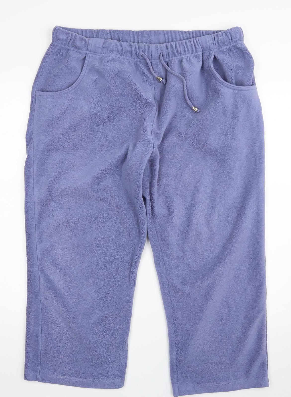 Damart Womens Blue  Polyester Cropped Trousers Size 22 L23 in Regular Drawstring - Size 22-24