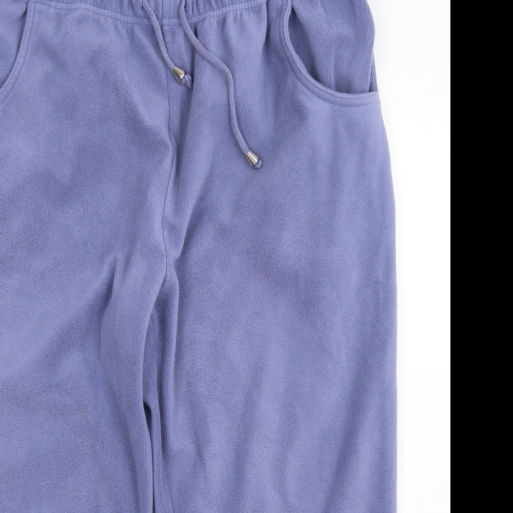 Damart Womens Blue  Polyester Cropped Trousers Size 22 L23 in Regular Drawstring - Size 22-24