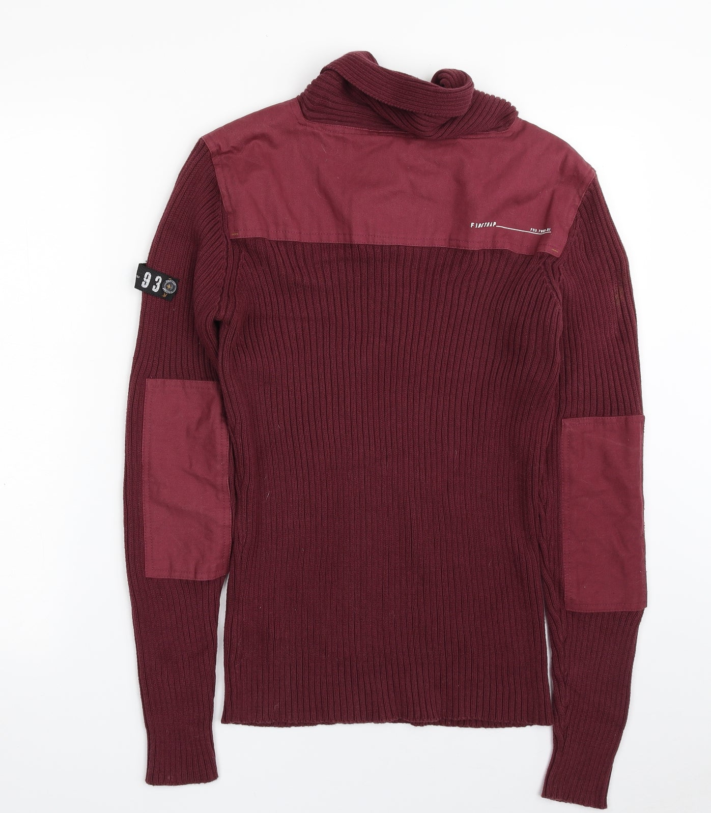 Firetrap Mens Red Collared  Cotton Pullover Jumper Size S