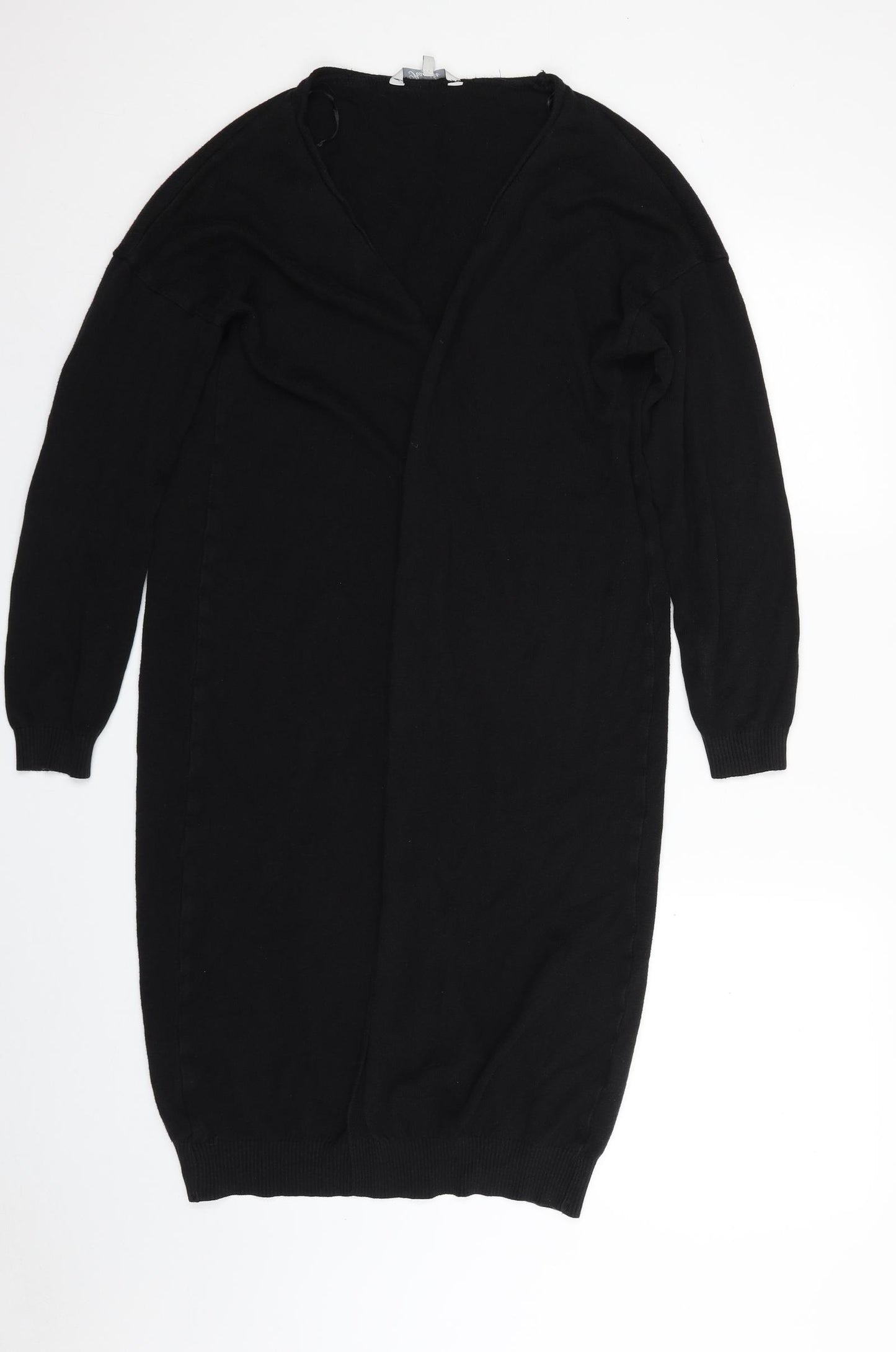 Peacocks Womens Black V-Neck  Acrylic Cardigan Jumper Size S