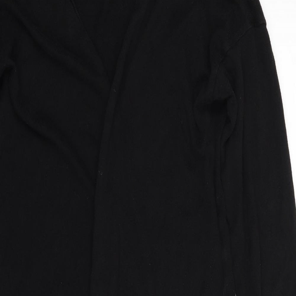 Peacocks Womens Black V-Neck  Acrylic Cardigan Jumper Size S