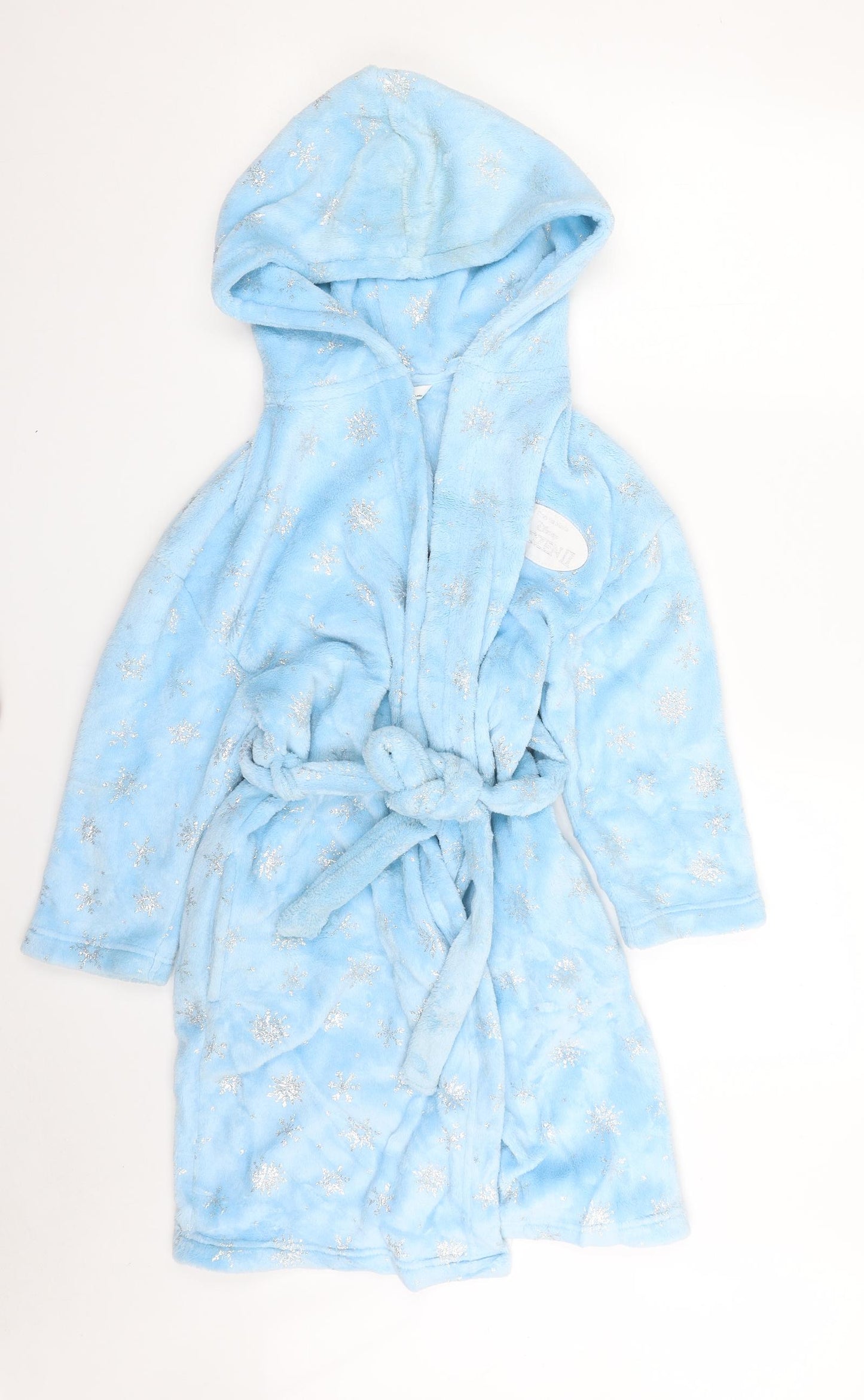 Marks and Spencer Girls Blue Geometric 100% Polyester Top Robe Size 8-9 Years   - Frozen