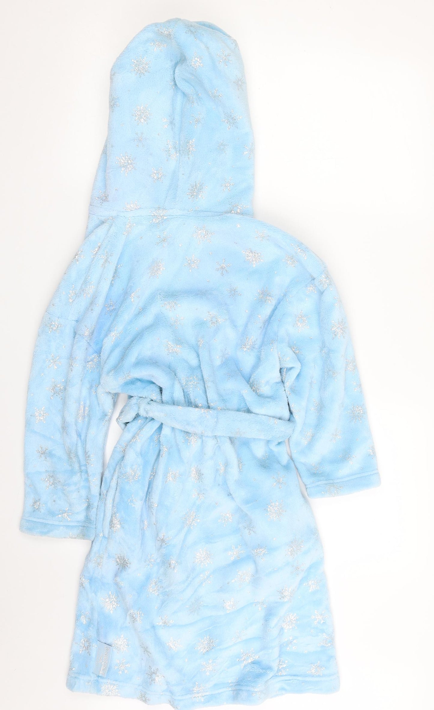Marks and Spencer Girls Blue Geometric 100% Polyester Top Robe Size 8-9 Years   - Frozen