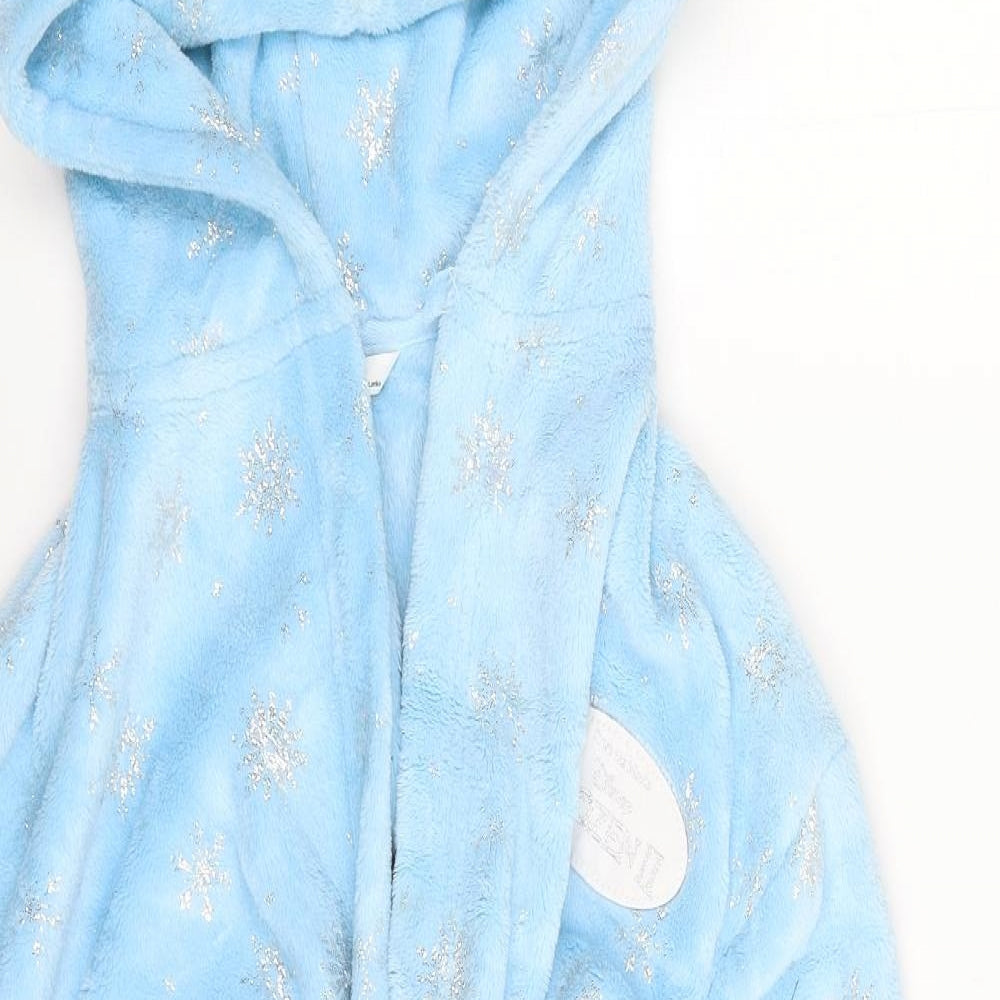 Marks and Spencer Girls Blue Geometric 100% Polyester Top Robe Size 8-9 Years   - Frozen
