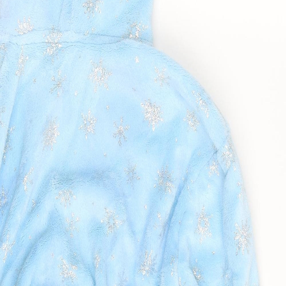 Marks and Spencer Girls Blue Geometric 100% Polyester Top Robe Size 8-9 Years   - Frozen