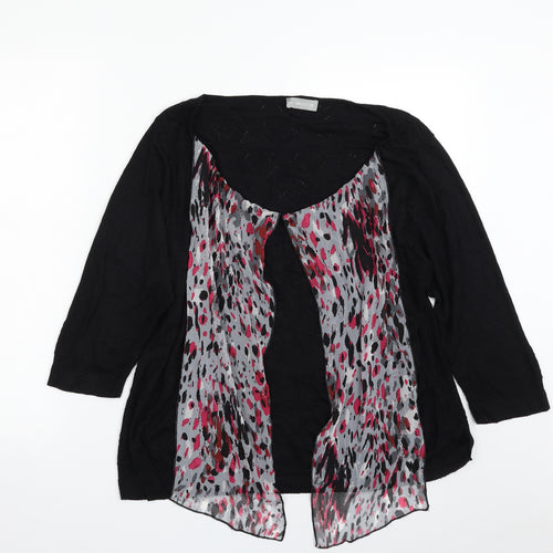 Per Una Womens Black Boat Neck Animal Print Viscose Pullover Jumper Size 20