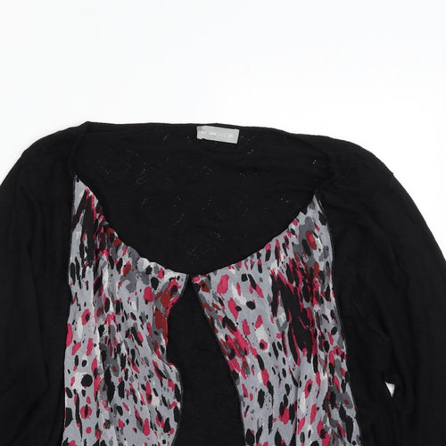 Per Una Womens Black Boat Neck Animal Print Viscose Pullover Jumper Size 20
