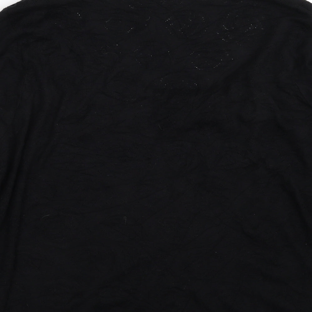 Per Una Womens Black Boat Neck Animal Print Viscose Pullover Jumper Size 20