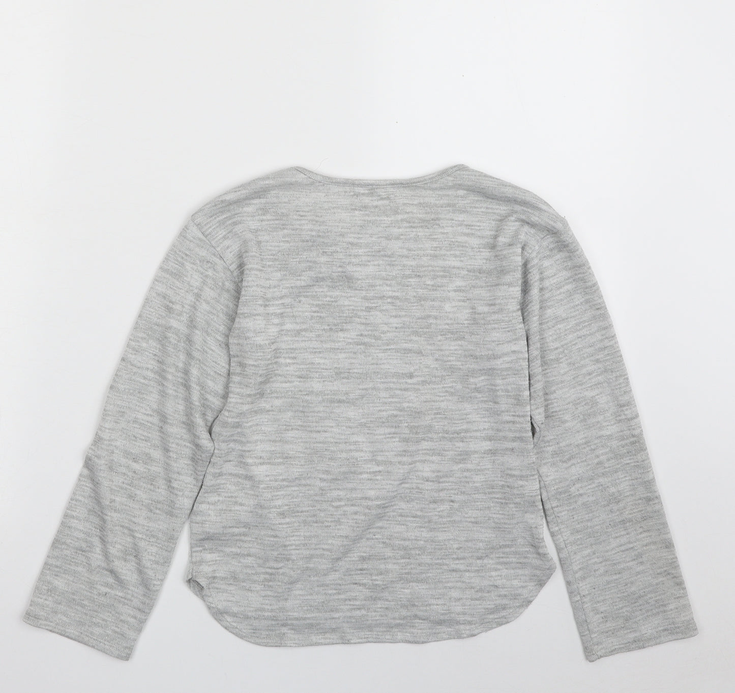 H&M Girls Grey Crew Neck  Polyester Pullover Jumper Size 8-9 Years  Pullover - Butterfly