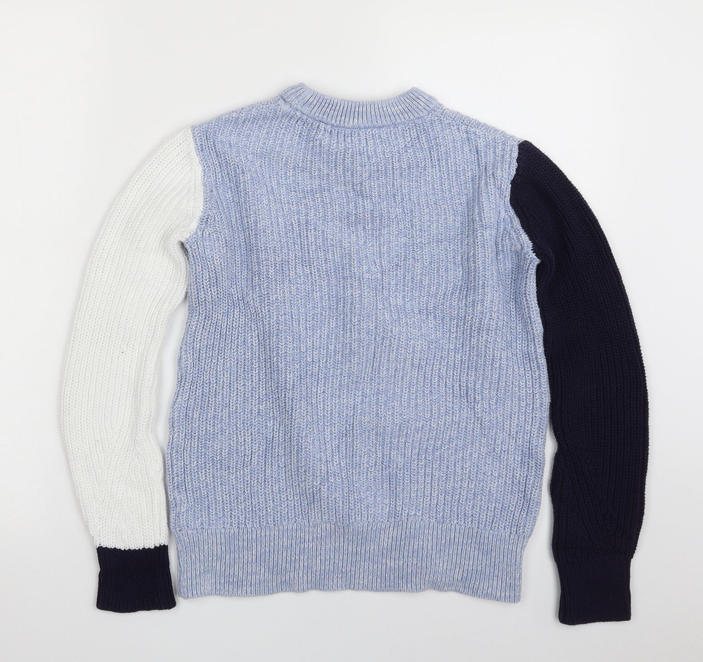 Marks and Spencer Womens Blue Crew Neck  100% Cotton Pullover Jumper Size XS