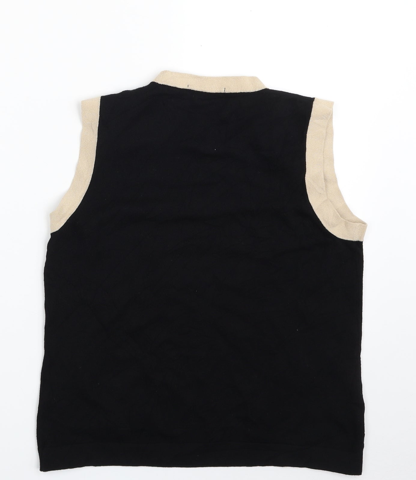 Marks and Spencer Womens Black Scoop Neck  Viscose Vest Jumper Size 16