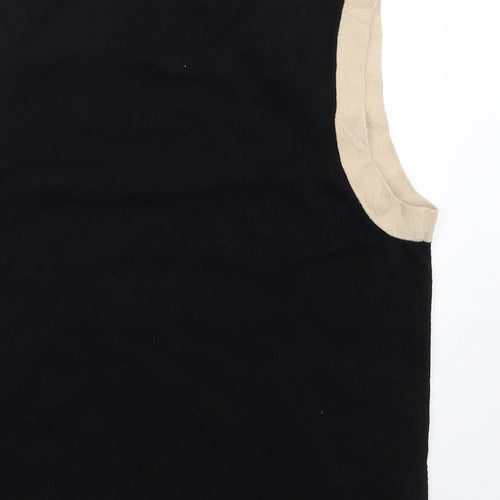 Marks and Spencer Womens Black Scoop Neck  Viscose Vest Jumper Size 16