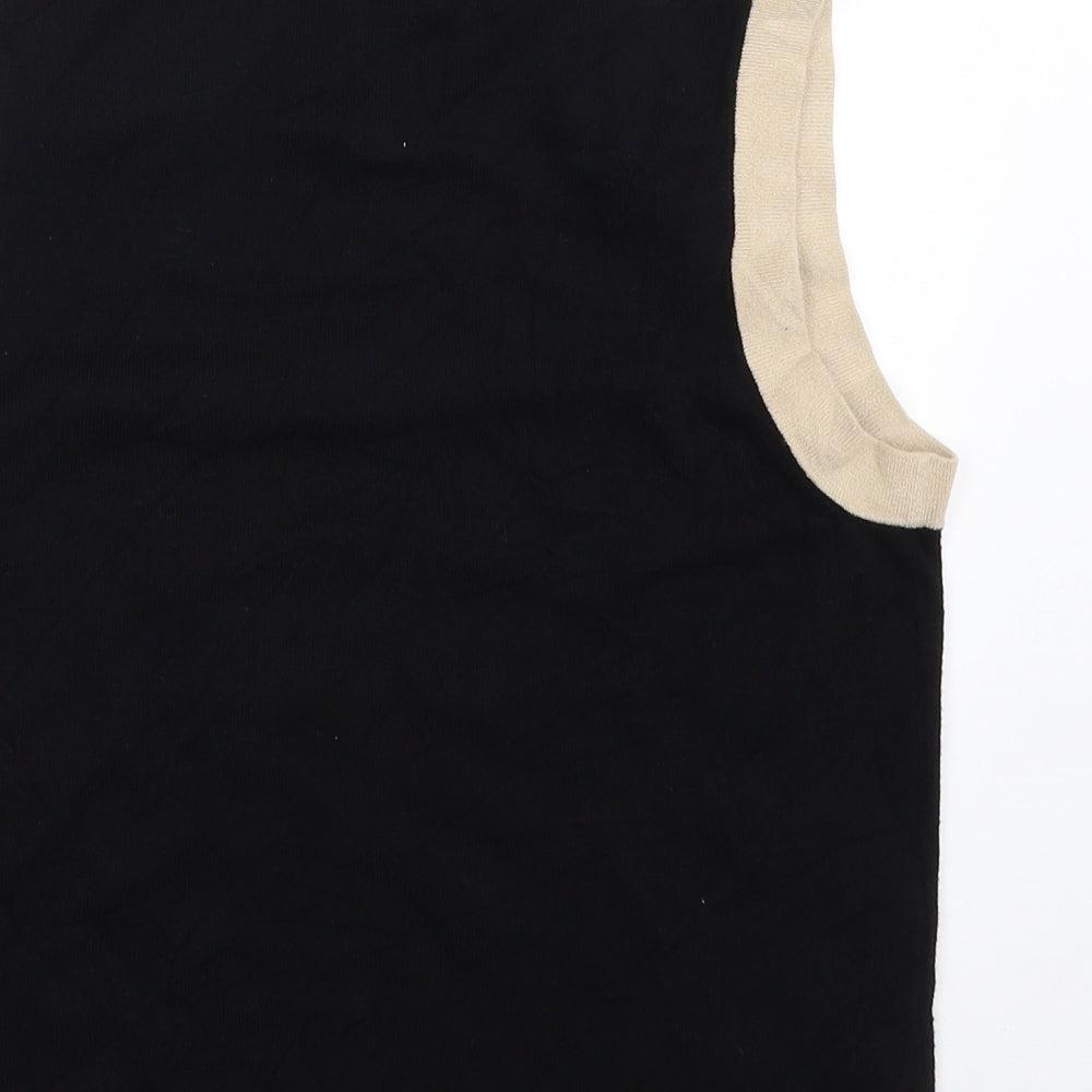 Marks and Spencer Womens Black Scoop Neck  Viscose Vest Jumper Size 16