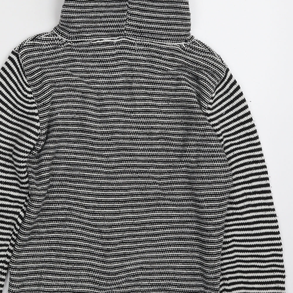 M&Co Boys Black Round Neck Striped Acrylic Pullover Jumper Size 9-10 Years  Pullover - EPIC