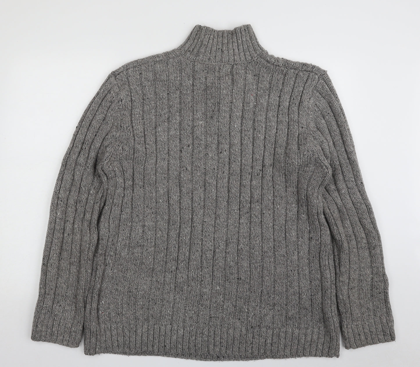 TU Mens Grey High Neck  Acrylic Pullover Jumper Size 2XL