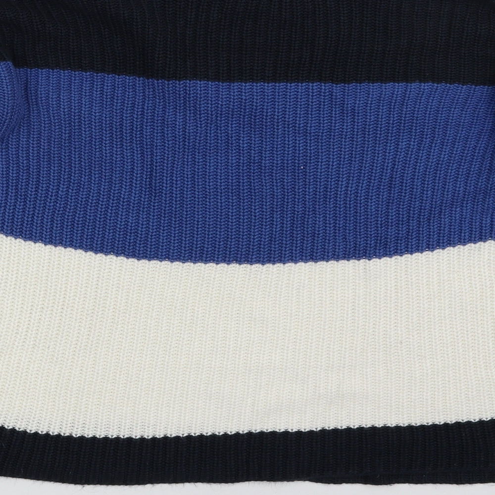 Papaya Womens Multicoloured Crew Neck Striped Acrylic Pullover Jumper Size M   - Colourblock