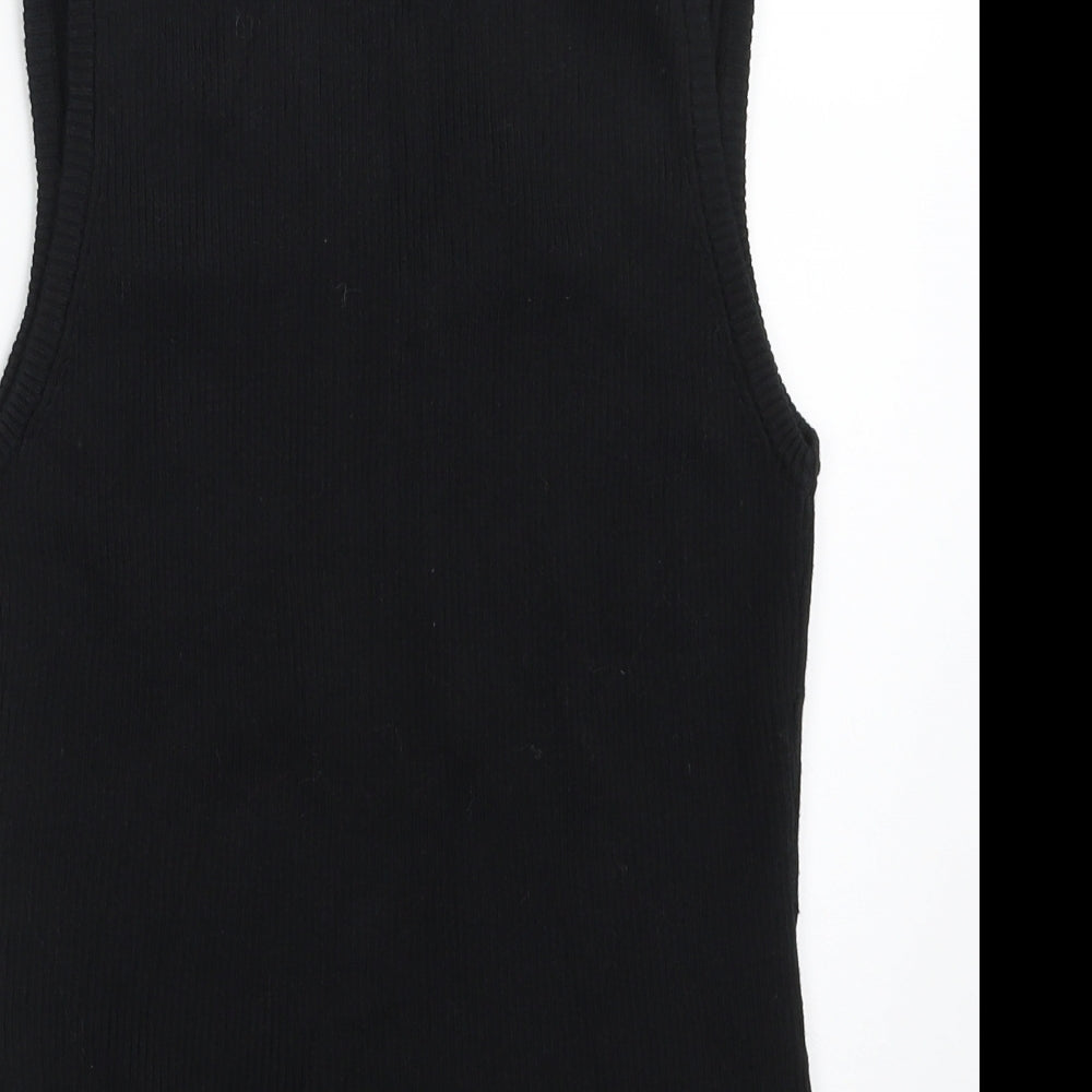 NEXT Womens Black V-Neck  Cotton Vest Jumper Size 14