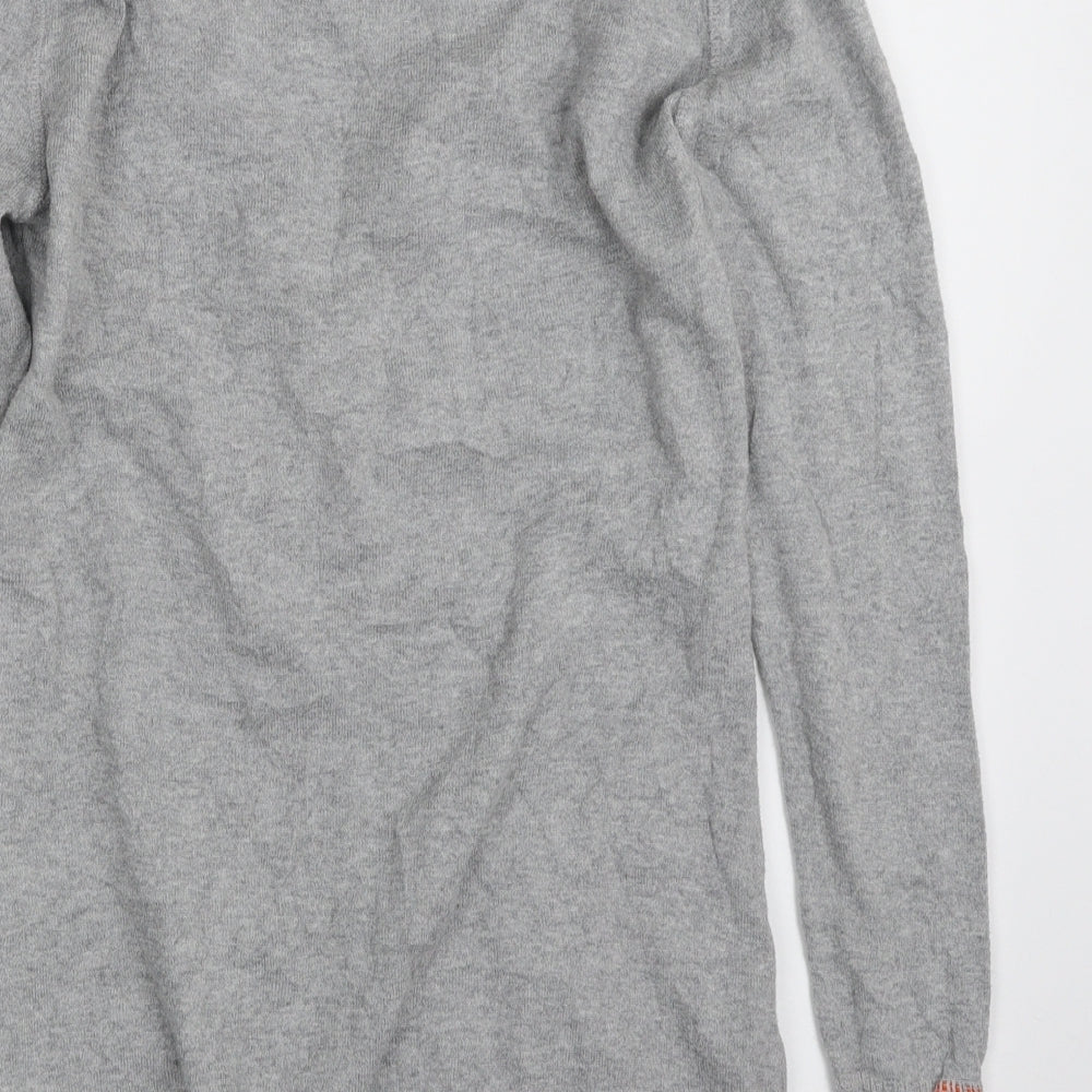 Superdry Womens Grey V-Neck  100% Cotton Cardigan Jumper Size S